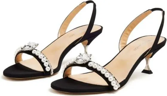 MACH & MACH 55mm Crystal-Embellished Sandals Black