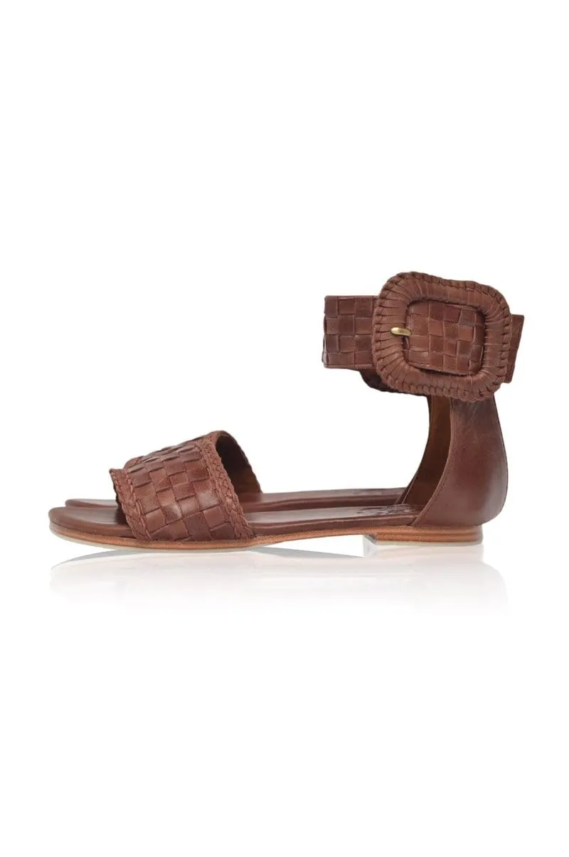 Vintage Brown Madagascar Leather Sandals