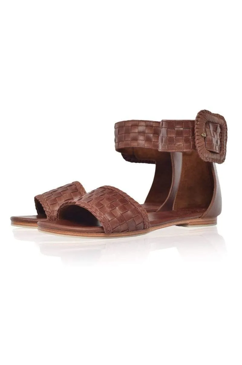 Vintage Brown Madagascar Leather Sandals