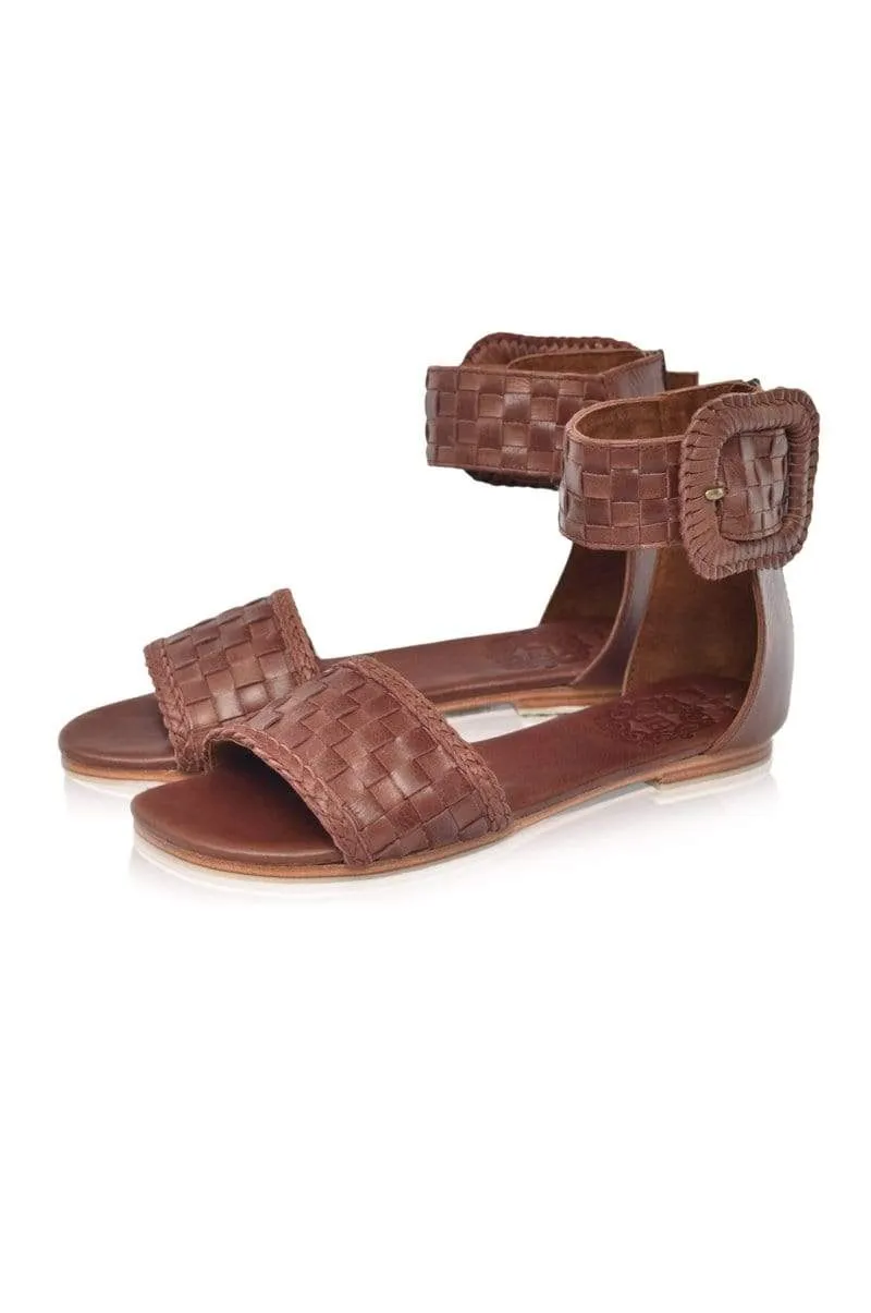 Vintage Brown Madagascar Leather Sandals