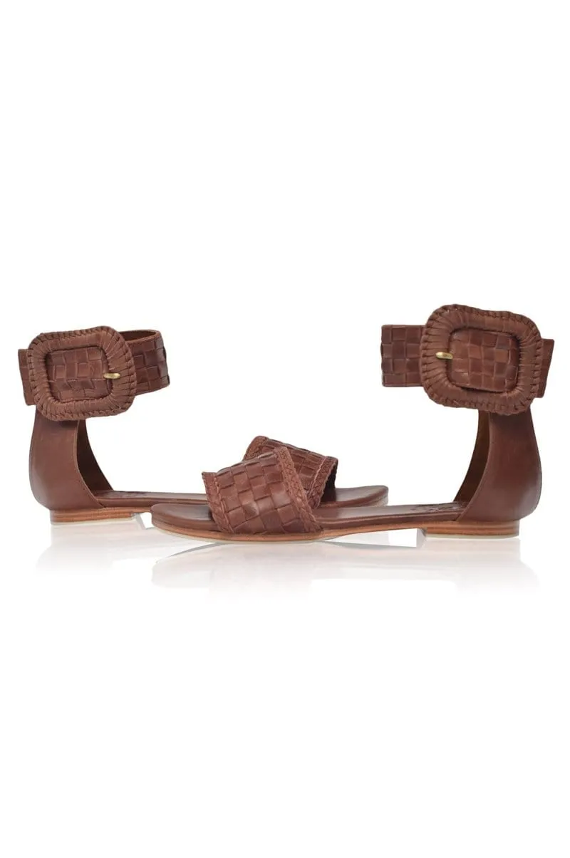 Vintage Brown Madagascar Leather Sandals