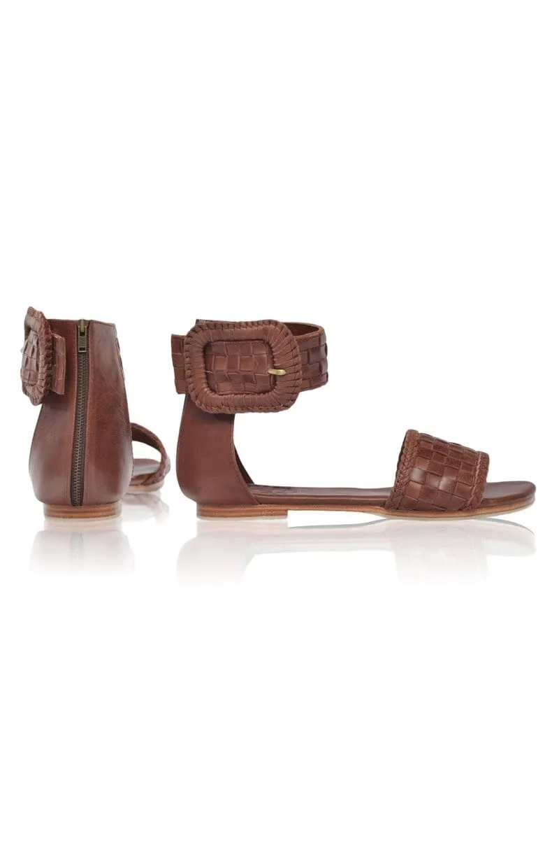 Vintage Brown Madagascar Leather Sandals