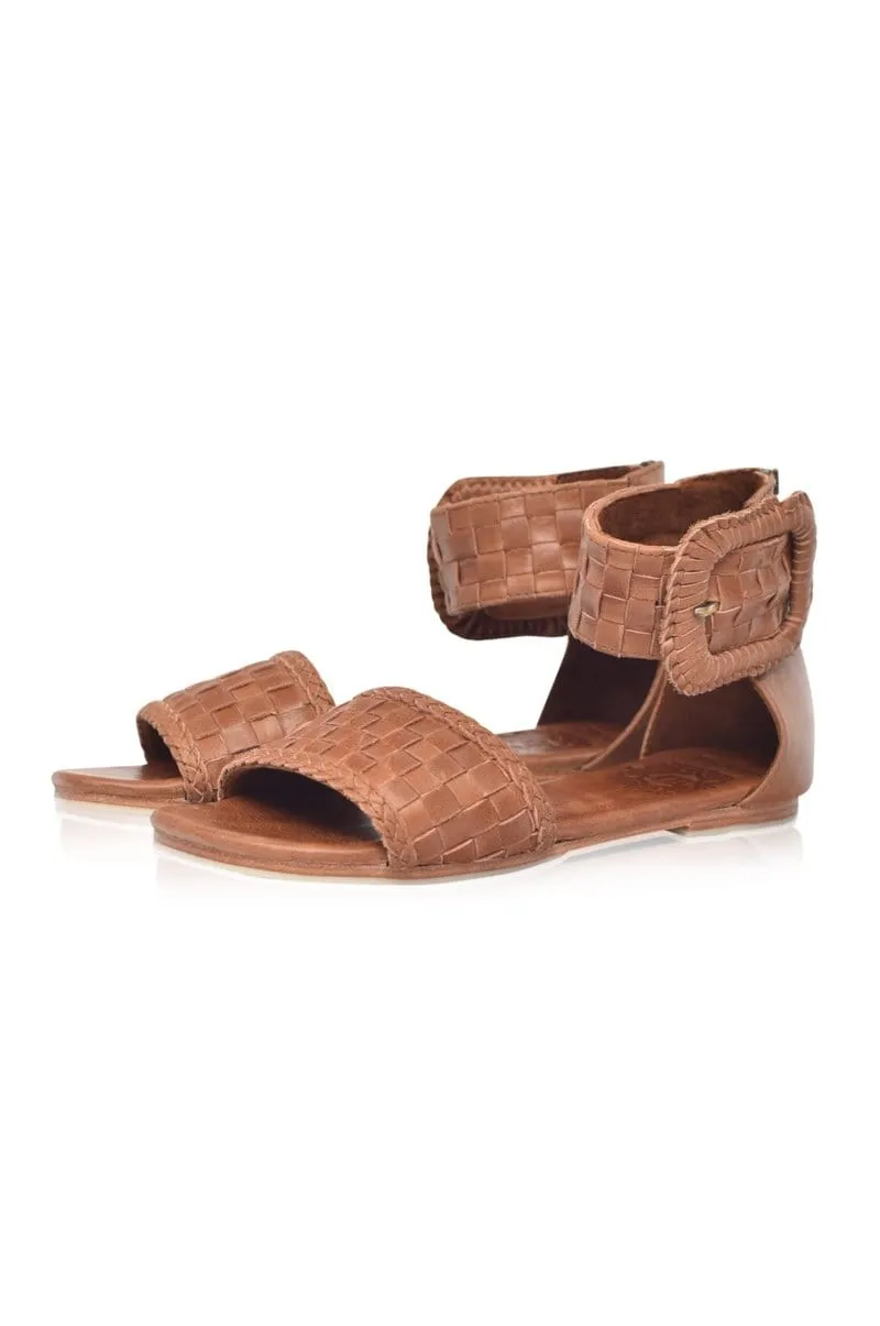 Vintage Brown Madagascar Leather Sandals