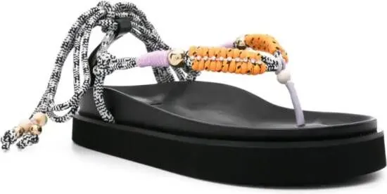 Maje Bead-Detailed Lace-Up Sandals Purple