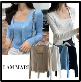 MARI Casual Street Style Logo Cardigans