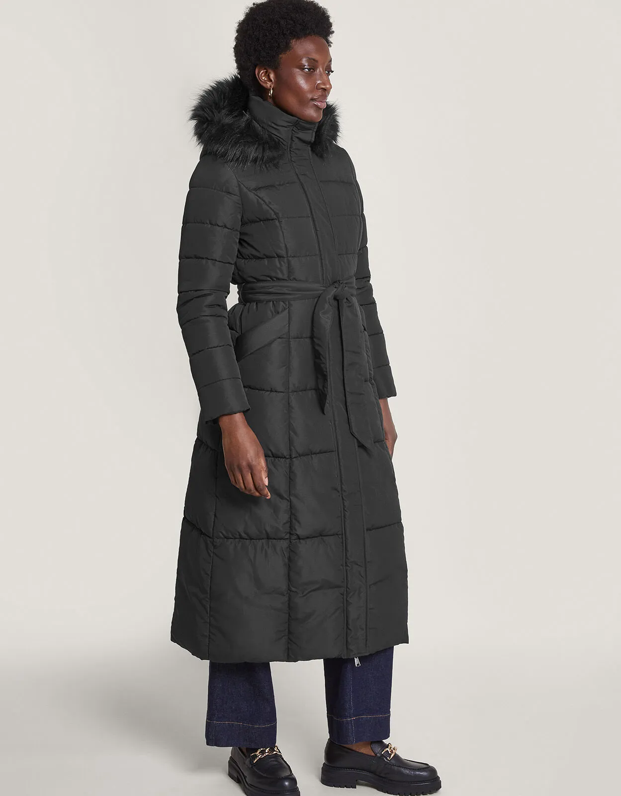 Maxi Padded Coat Black Morgan Hooded