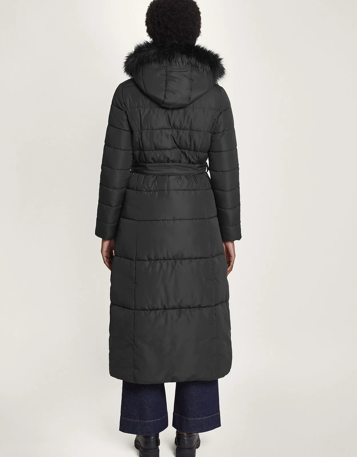 Maxi Padded Coat Black Morgan Hooded