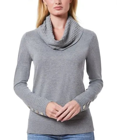 Melissa Paige Chevron Cowl-Neck Sweater for Women