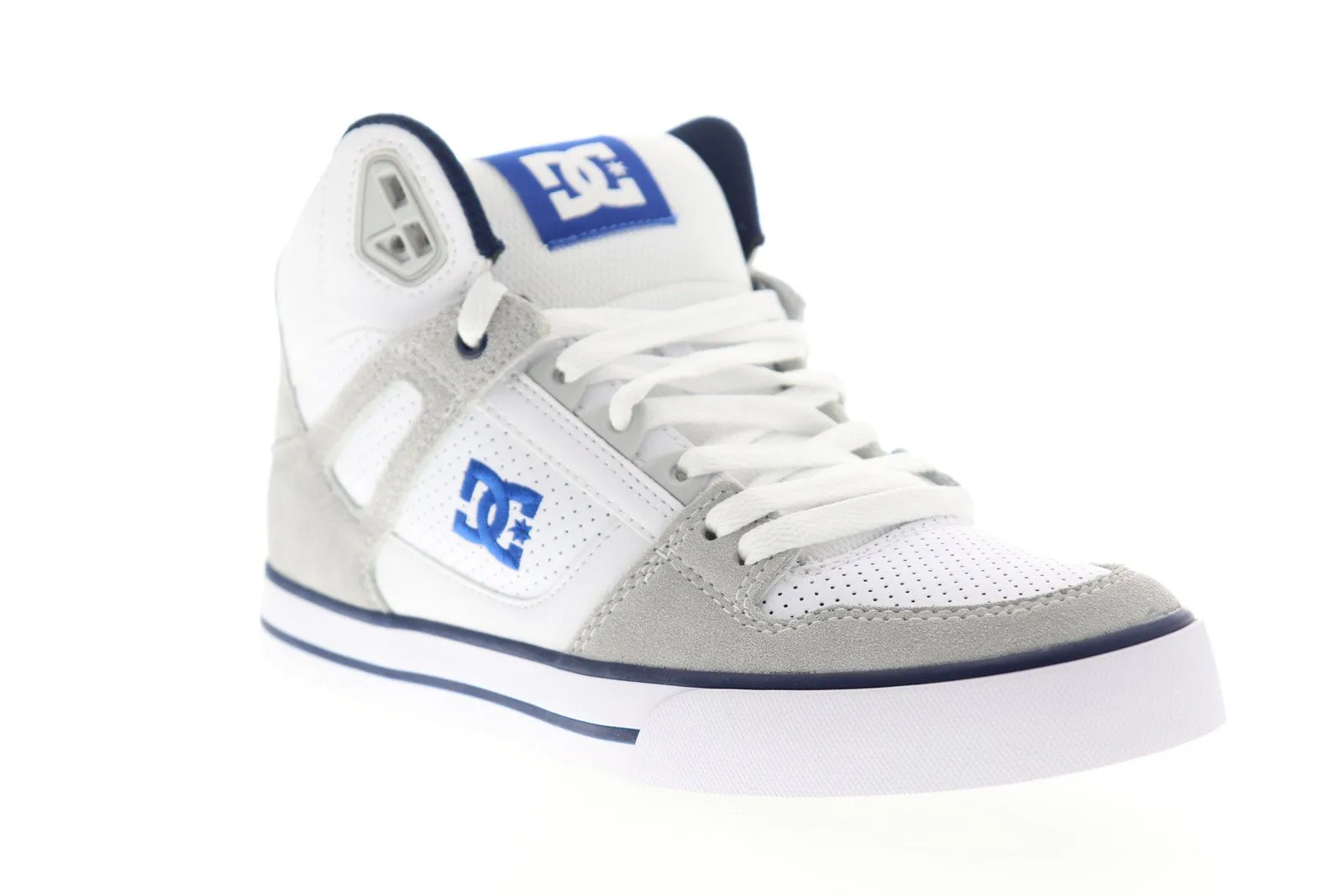 Mens White Leather Lace Up Skate Sneakers High Top Shoes - DC Pure WC ADYS400043