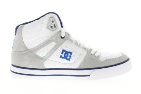 Mens White Leather Lace Up Skate Sneakers High Top Shoes - DC Pure WC ADYS400043