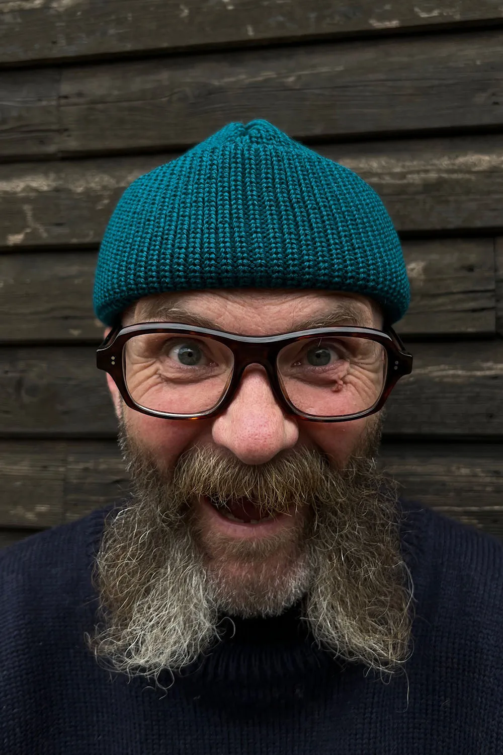 Merino Bifold Watch Cap in Teal