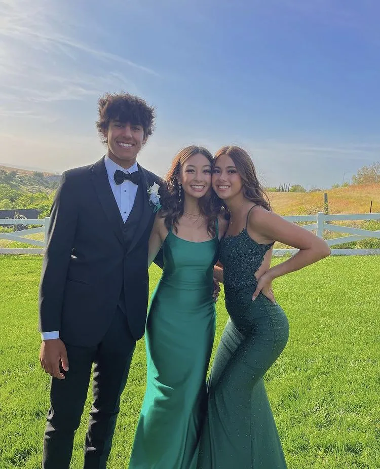 Mermaid Spaghetti Straps Satin Green Prom Dress,Different Style Prom Gown Y4125