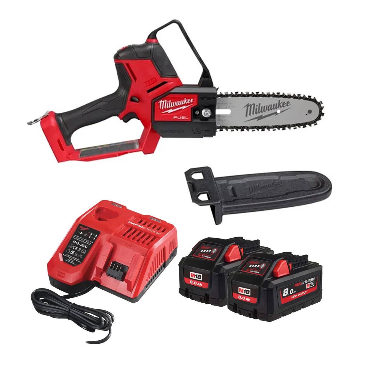 Milwaukee M18 FHS20-802X 18V FUEL™ HATCHET™ 20cm Pruning Saw with 2x 8.0Ah Batteries