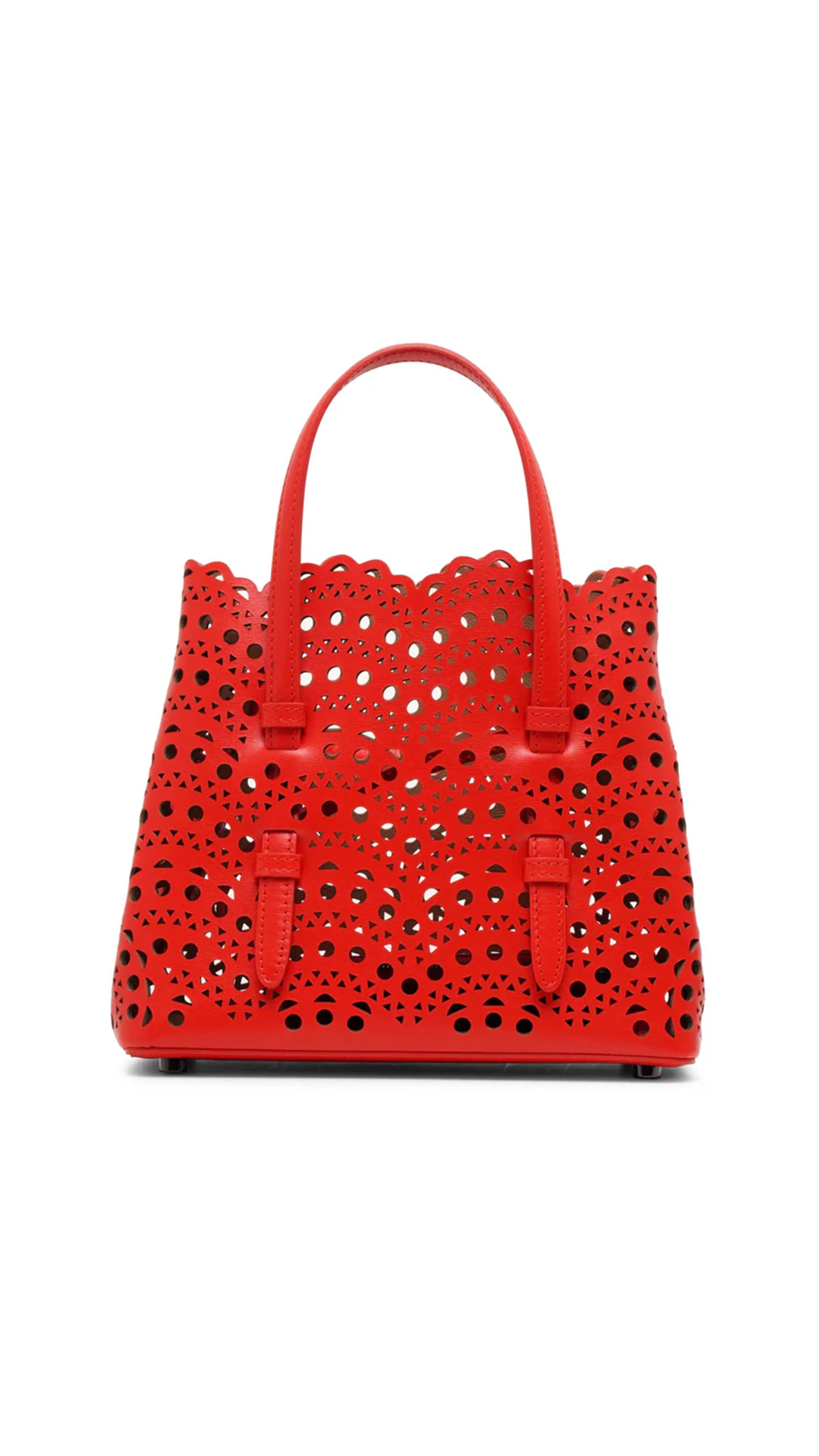 Red Vienne Wave Calfskin Mina 16 Bag