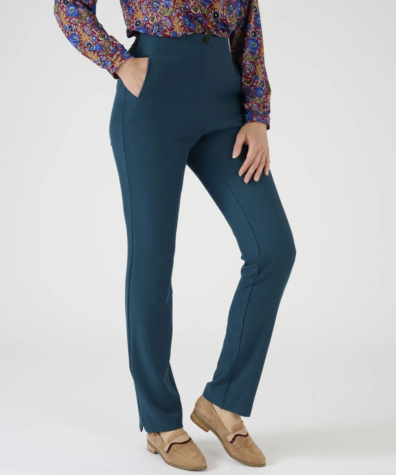 Slim Fit Trousers with Tummy Control