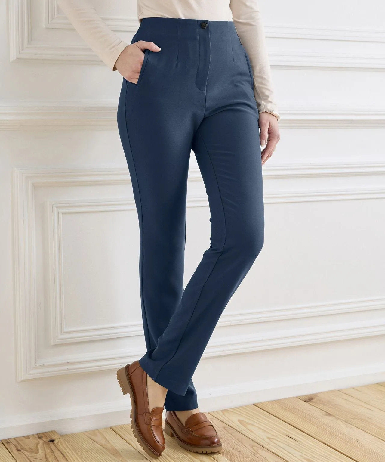 Slim Fit Trousers with Tummy Control