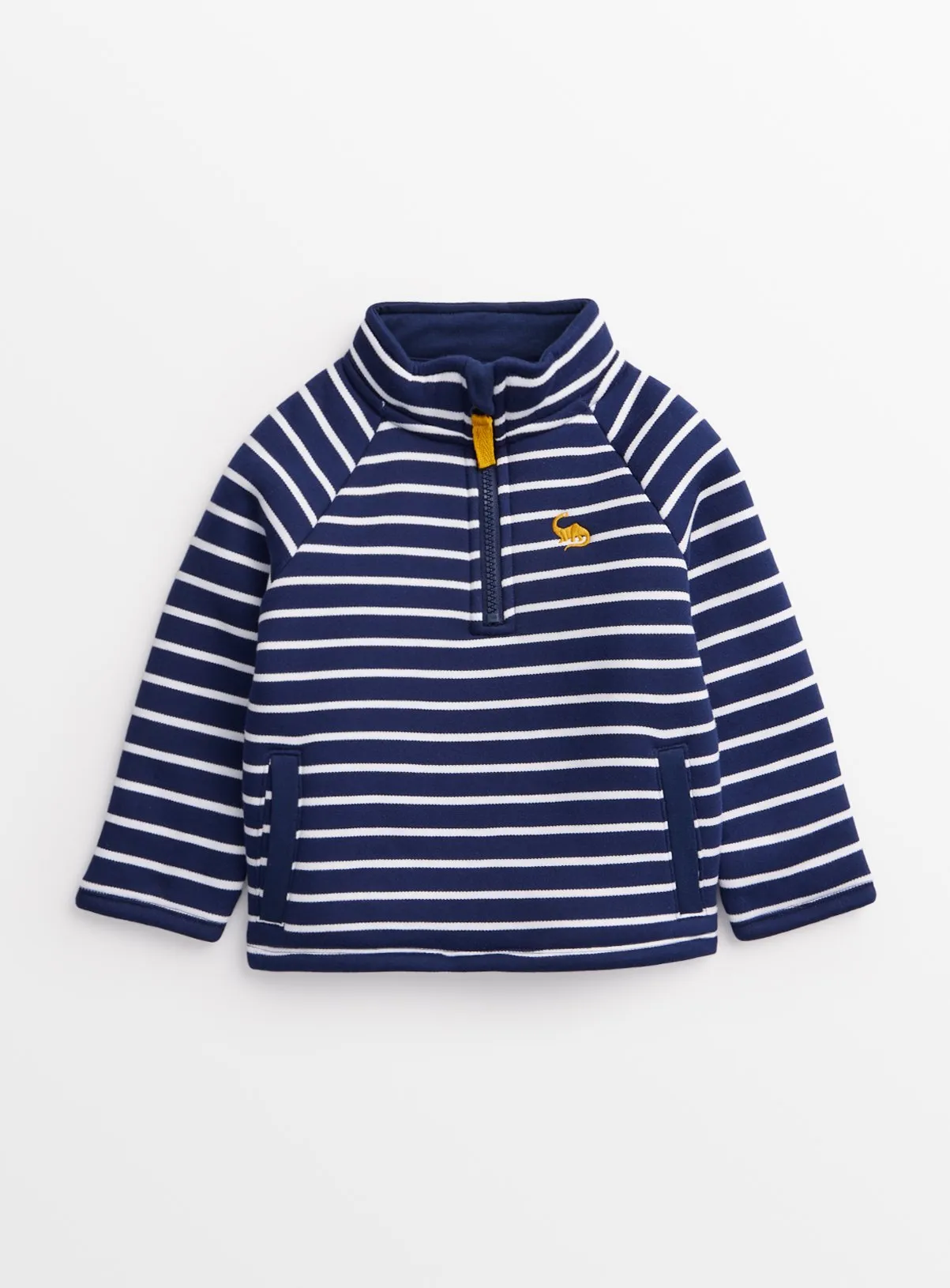 Navy Stripe Quarter Zip Sweatshirt for 1-2 Years - Tu Clothing