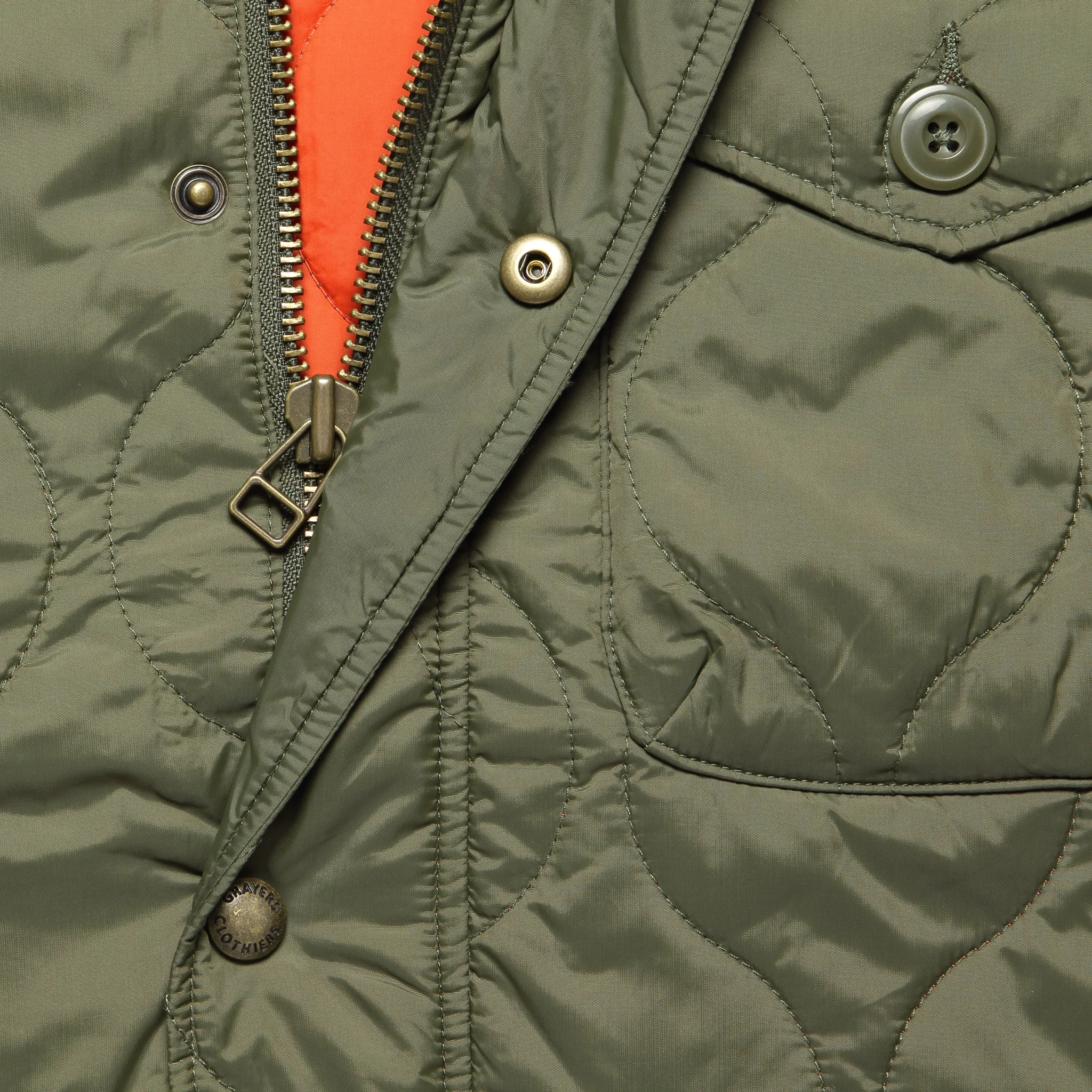 Olive Light Weight Quilted Jacket by Andrew