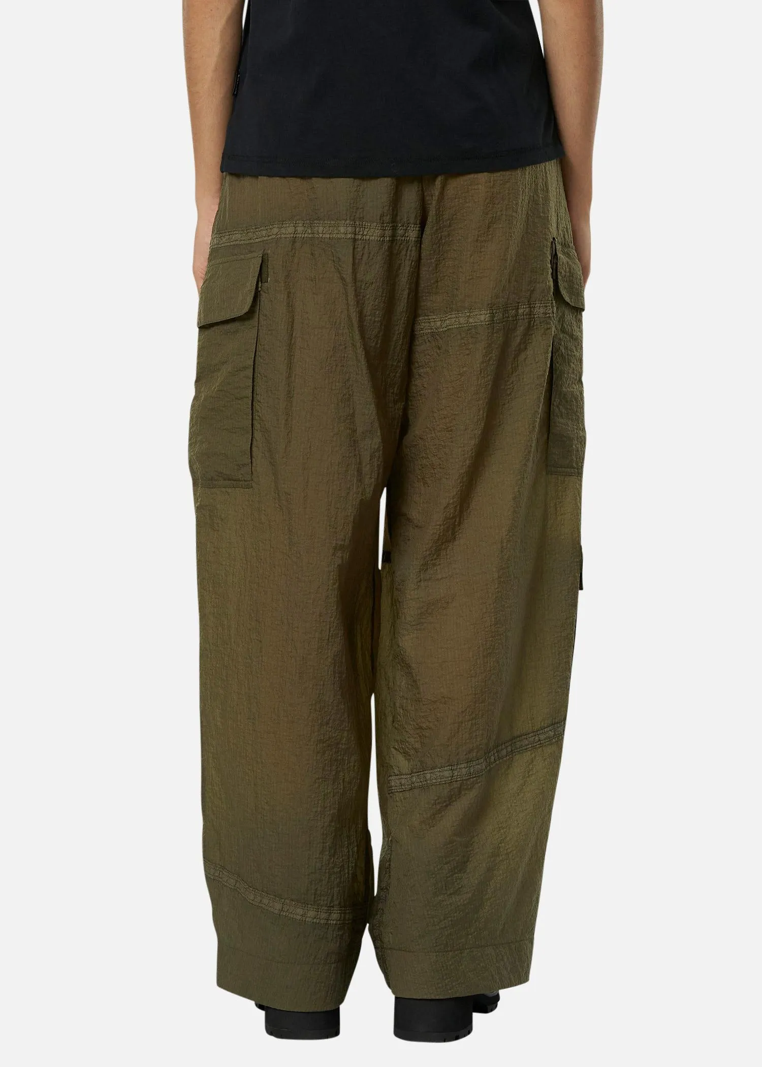 Olive women's parachute pants