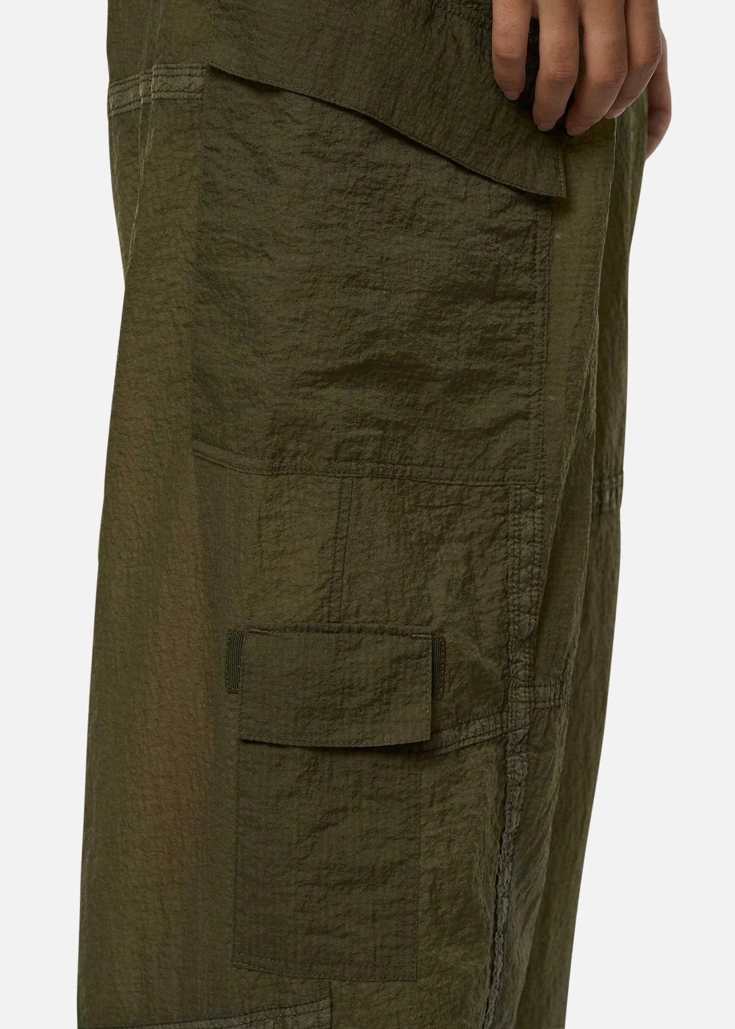 Olive women's parachute pants