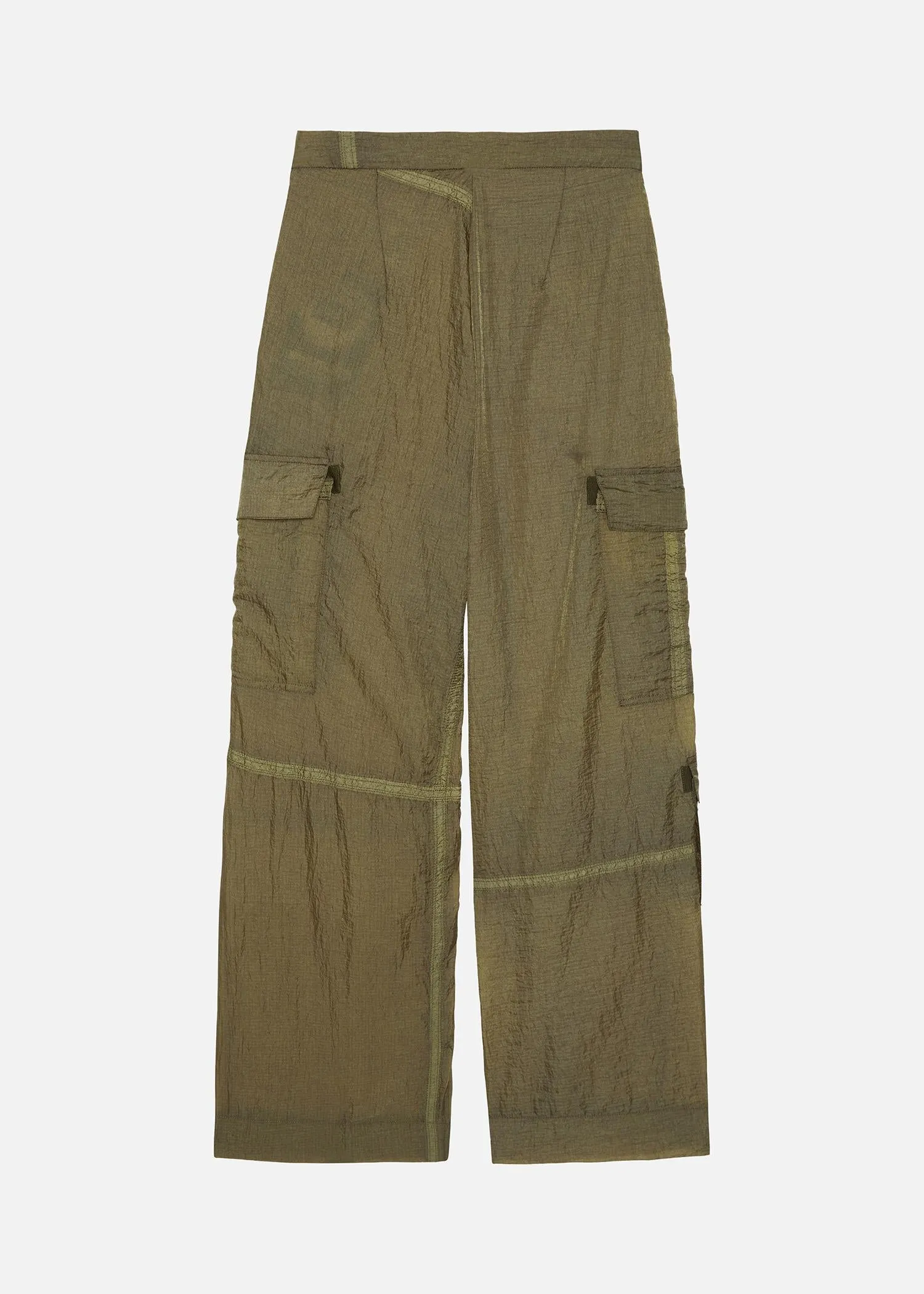 Olive women's parachute pants