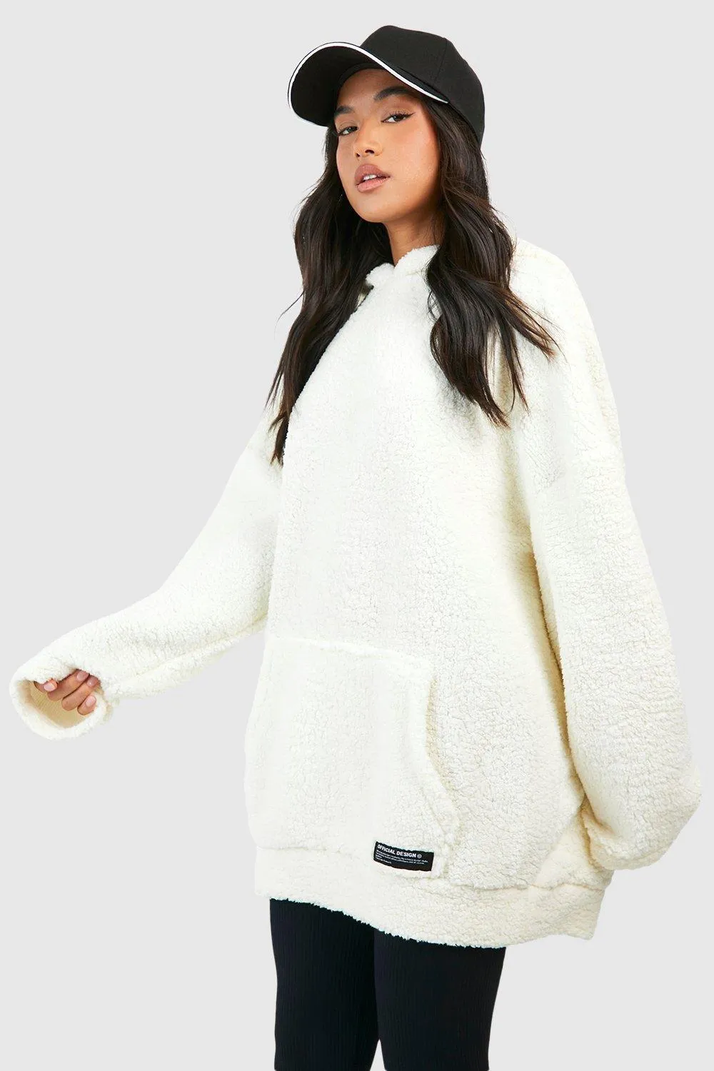 Petite Borg Oversized Hoodie & Sweatshirts | Shop Now at boohoo