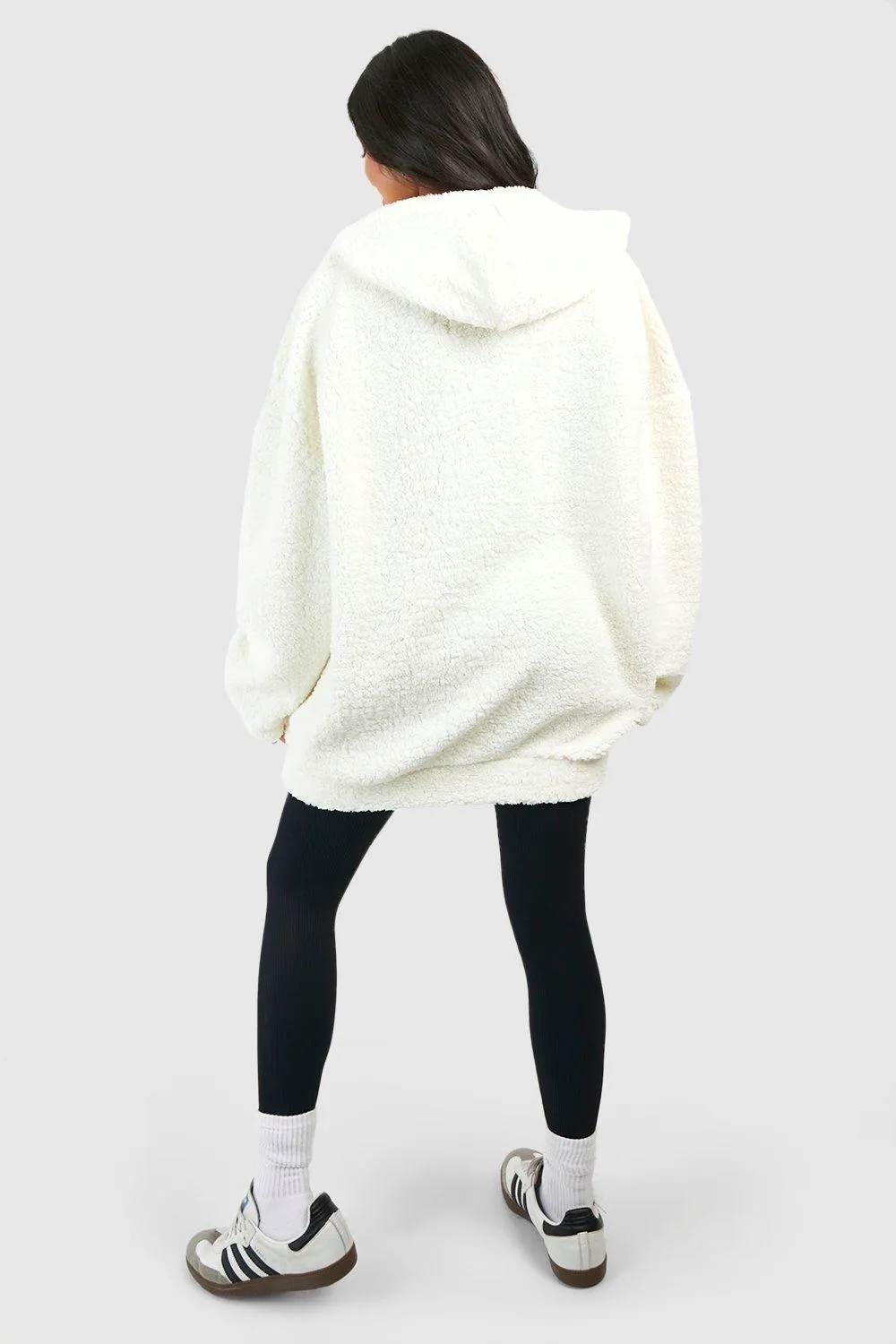 Petite Borg Oversized Hoodie & Sweatshirts | Shop Now at boohoo