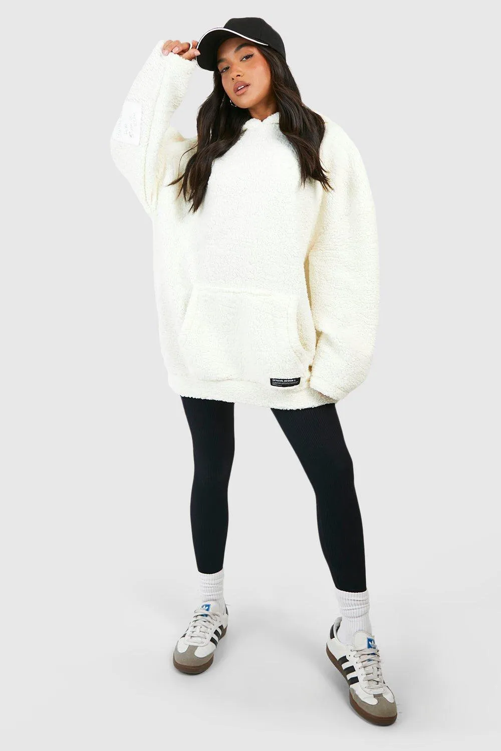 Petite Borg Oversized Hoodie & Sweatshirts | Shop Now at boohoo