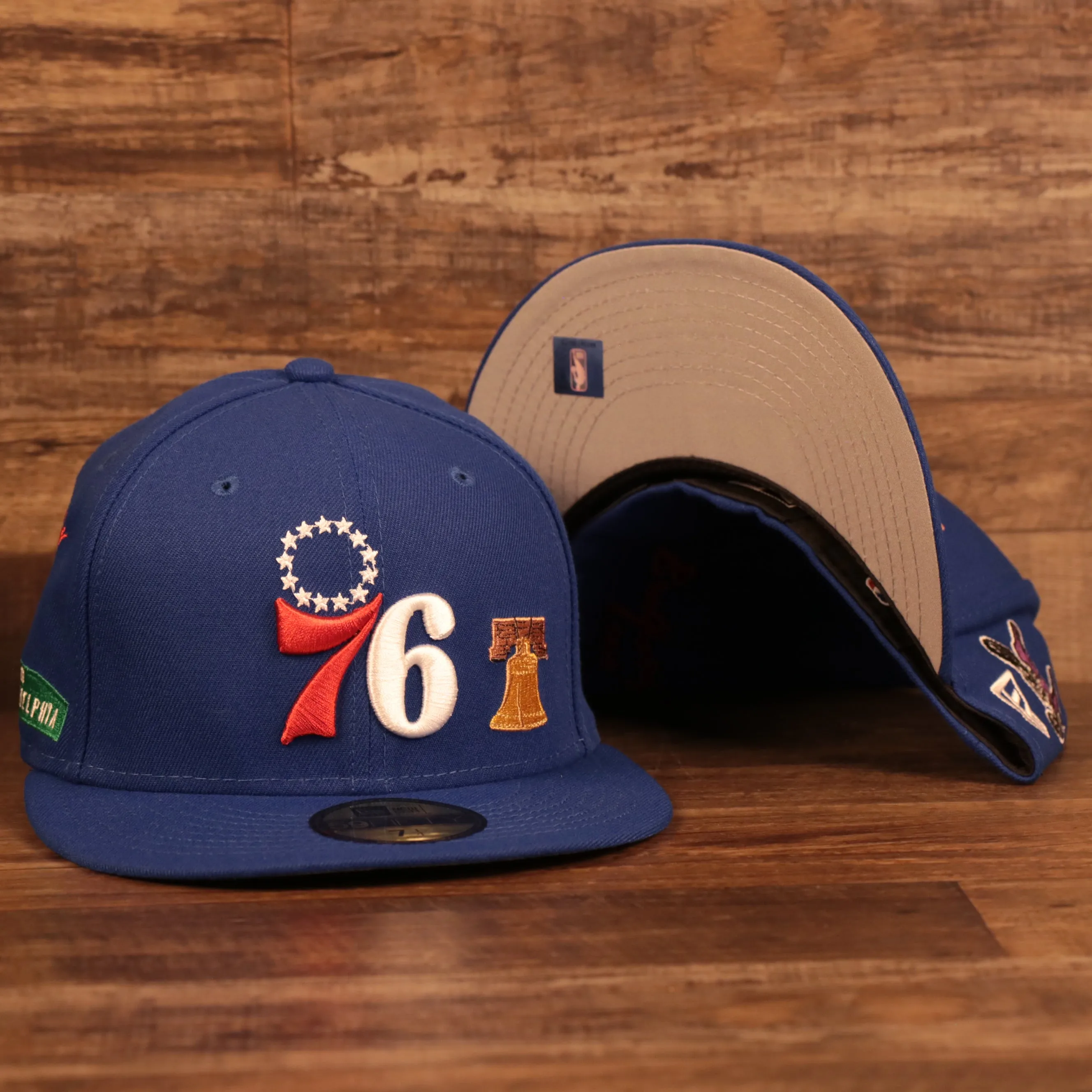 Gray Bottom Philadelphia 76ers City Transit All Over Side Patch 59Fifty Fitted Cap