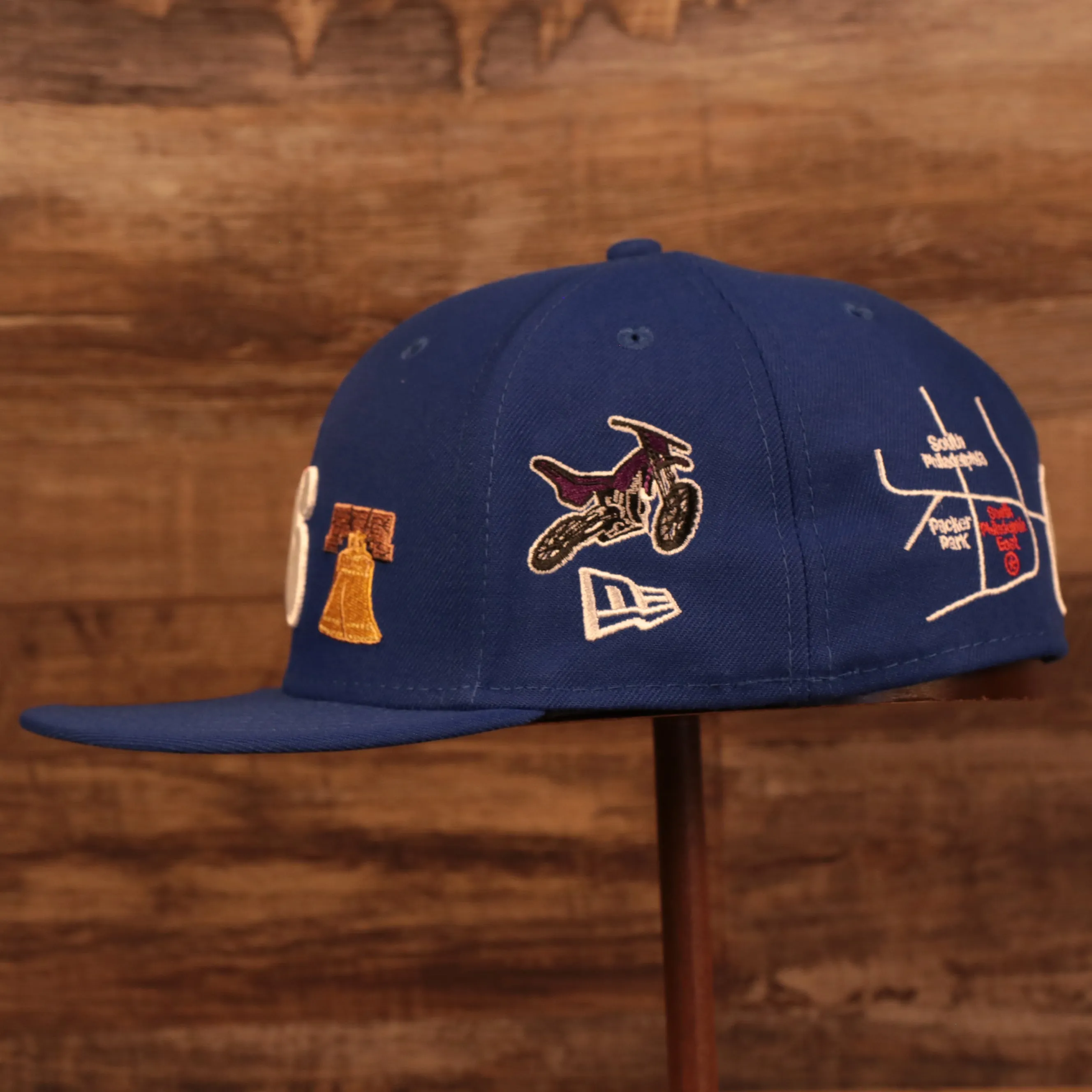 Gray Bottom Philadelphia 76ers City Transit All Over Side Patch 59Fifty Fitted Cap