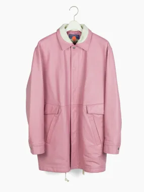 Pink Leather Coat with Layered Pockets from Blackmeans