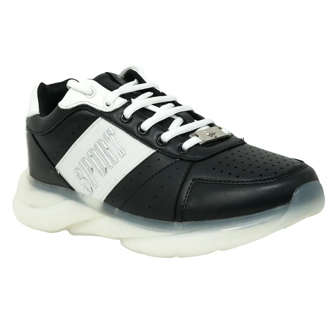 Plein Sport Black Low-Cut Logo Sneakers