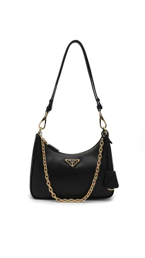 Re-Edition Black Mini Nappa Leather Bag