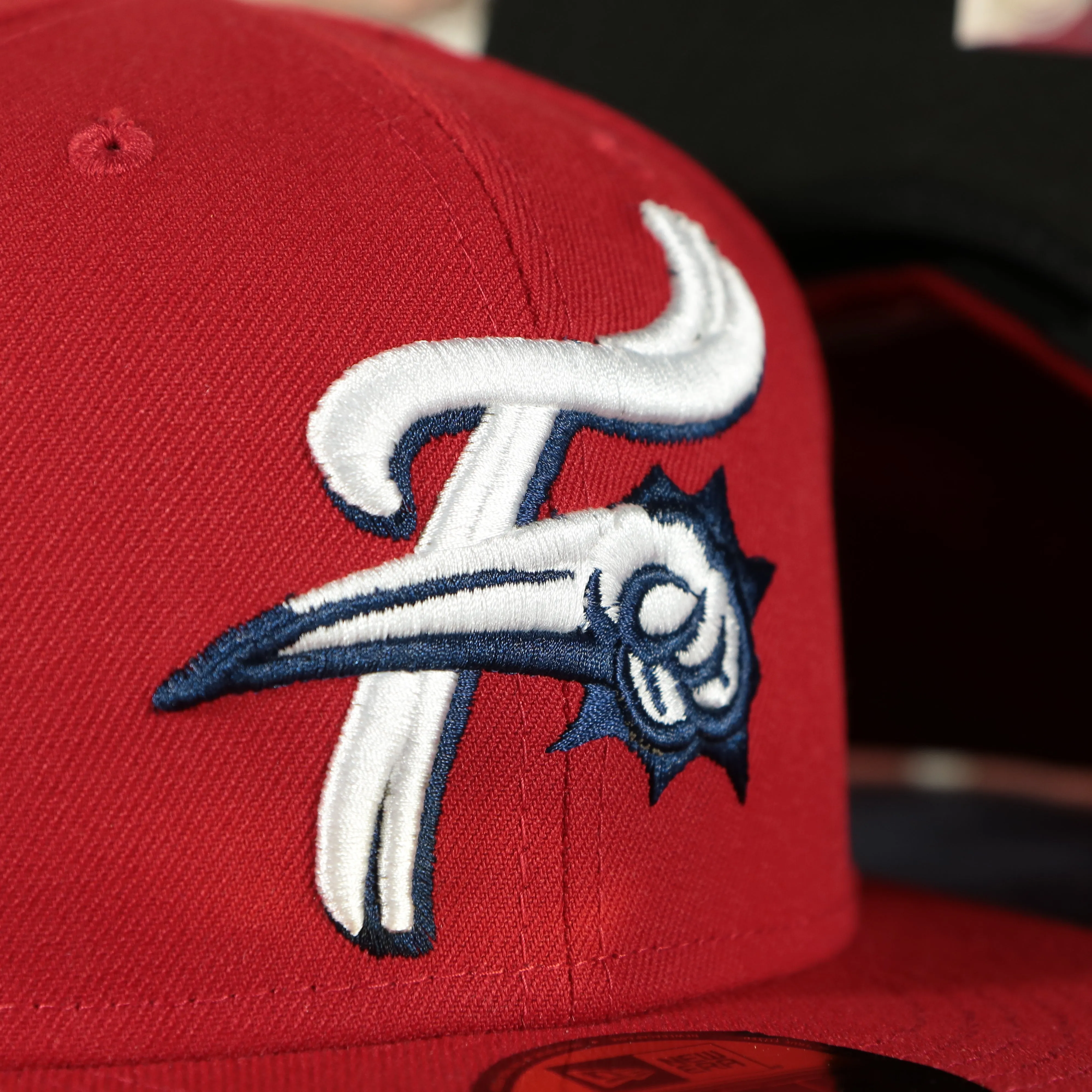 Reading Fightin Phils on Field Black and Red Plain Jane MiLB 59Fifty Fitted Cap