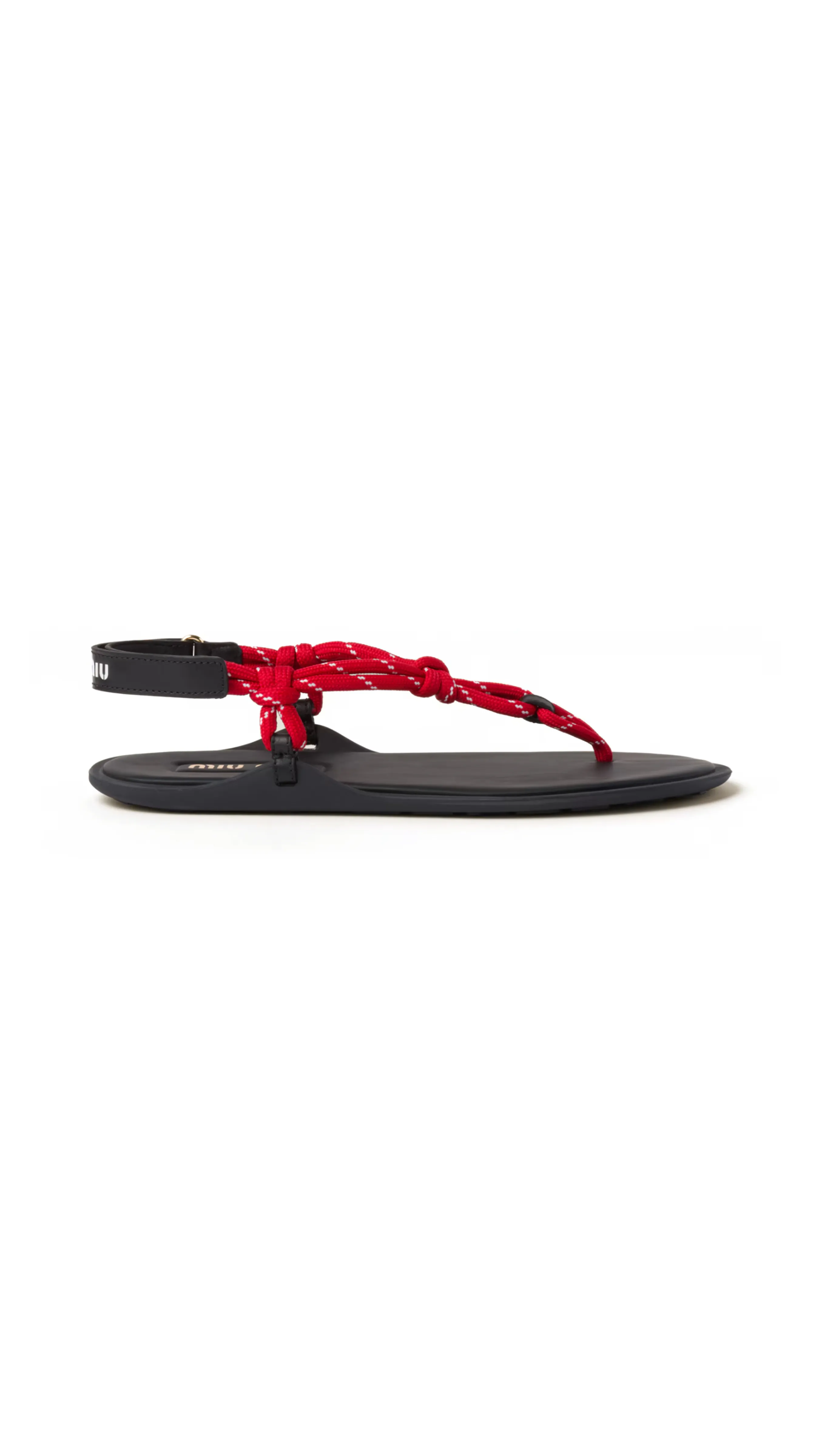 Red Riviere Cord and Leather Sandals