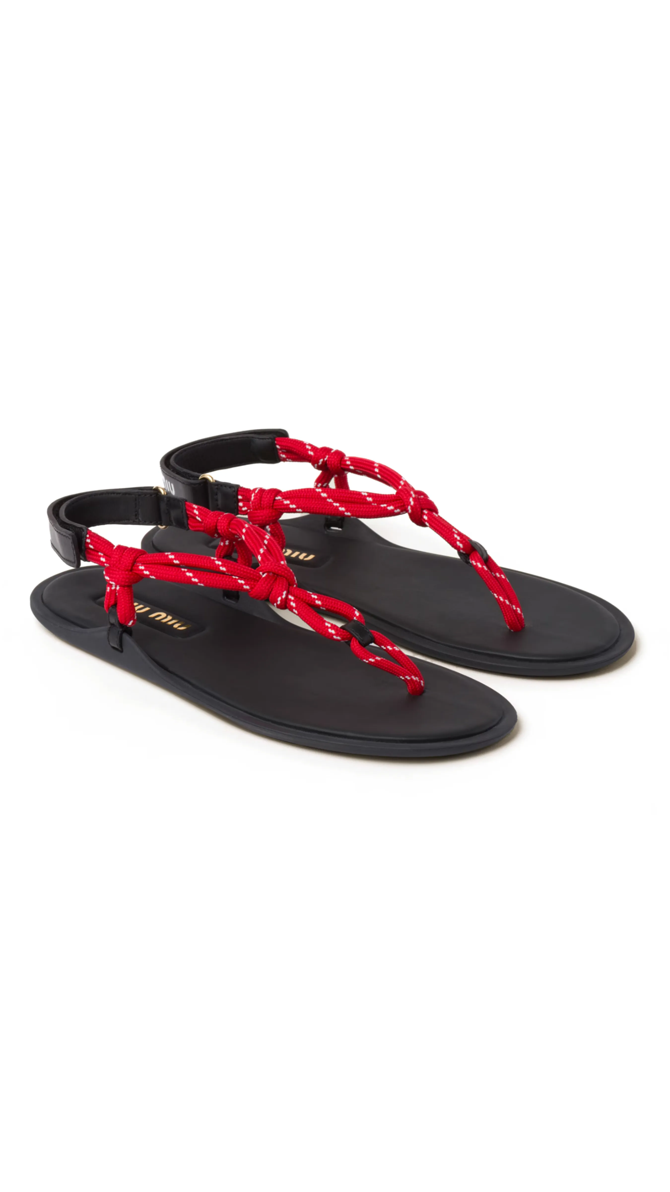 Red Riviere Cord and Leather Sandals