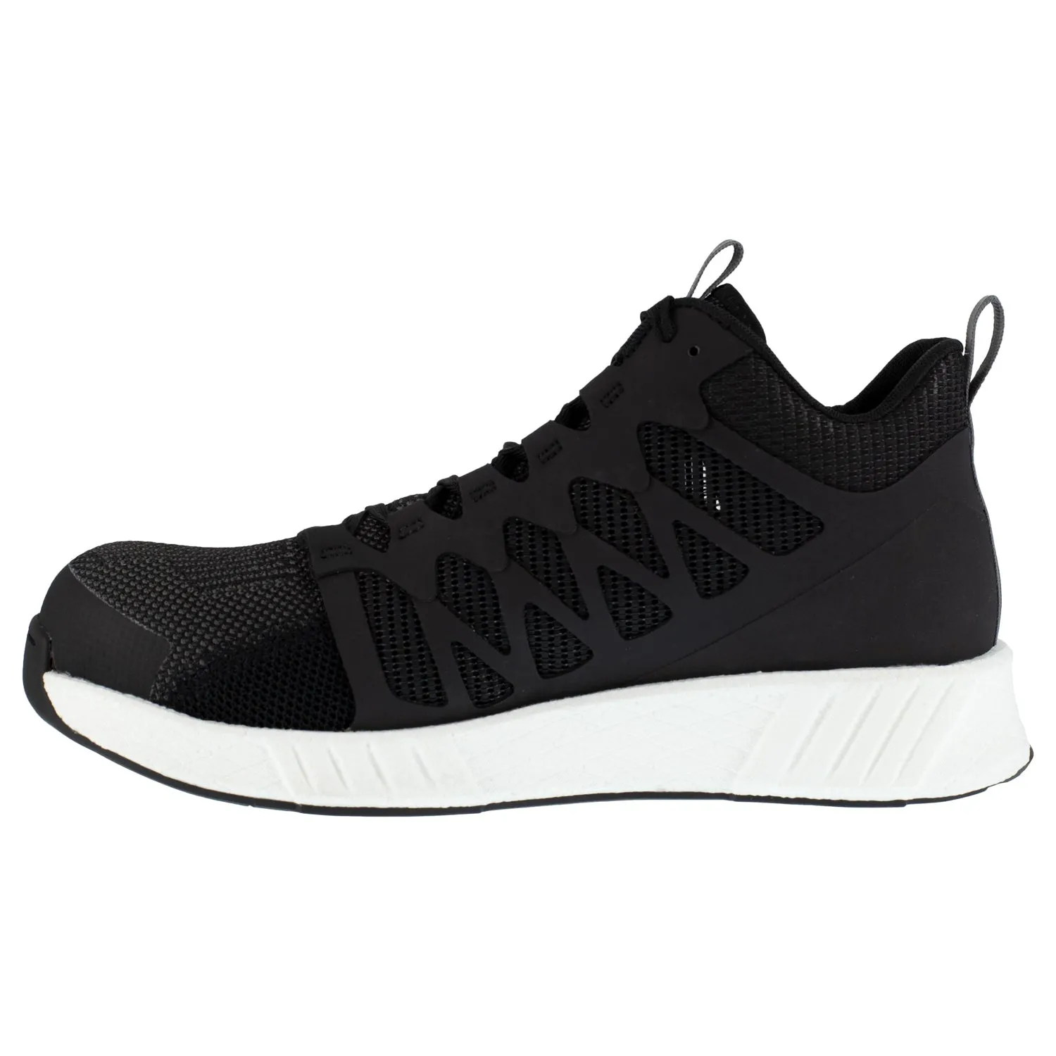 Reebok Men's Black White Work Boots Flexweave Mid-Cut - Fusion Flexweave CT.