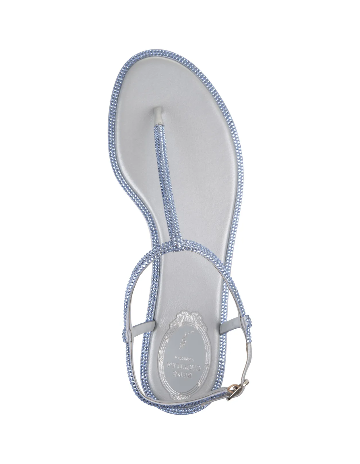 Light Blue Diana Low Jewel Sandals by René Caovilla