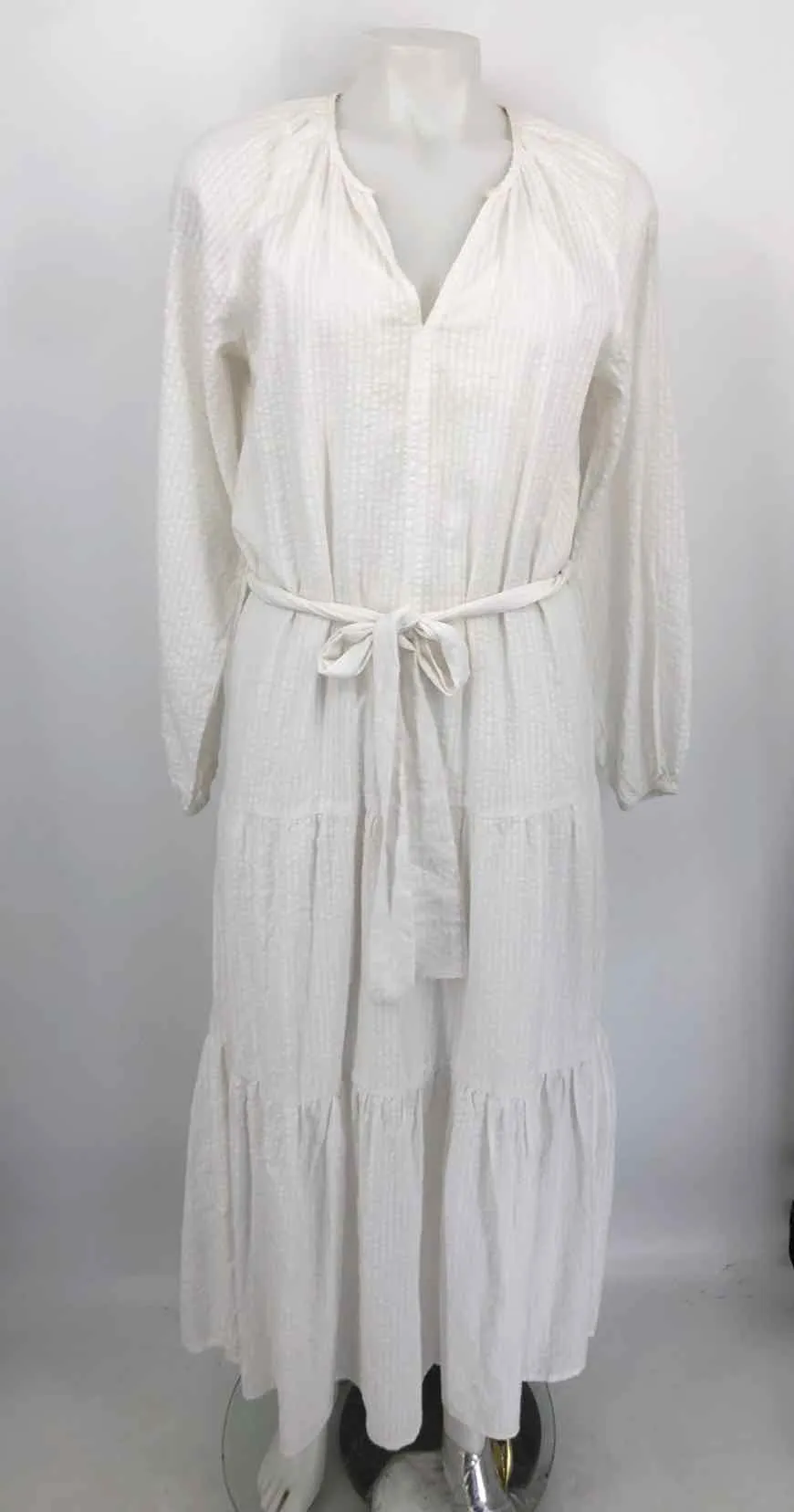 White Searsucker Textured 2 Pc Dress by ROAN + RYAN, Size SMALL (S)