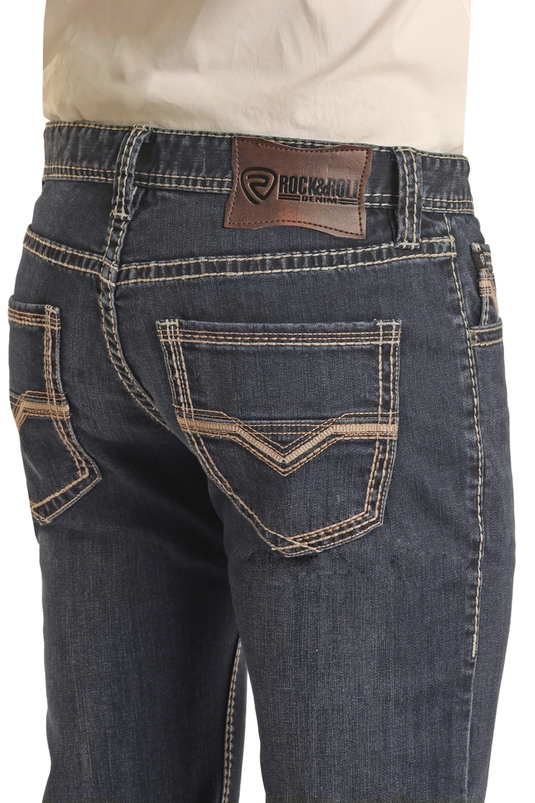 Rock & Roll: Dark Vintage Stretch Riffle Skinny Fit Jeans