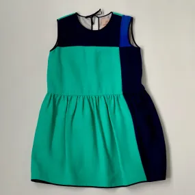 Geometric Silk Dress by Roksanda Ilincic in Green and Blue for 6 Years