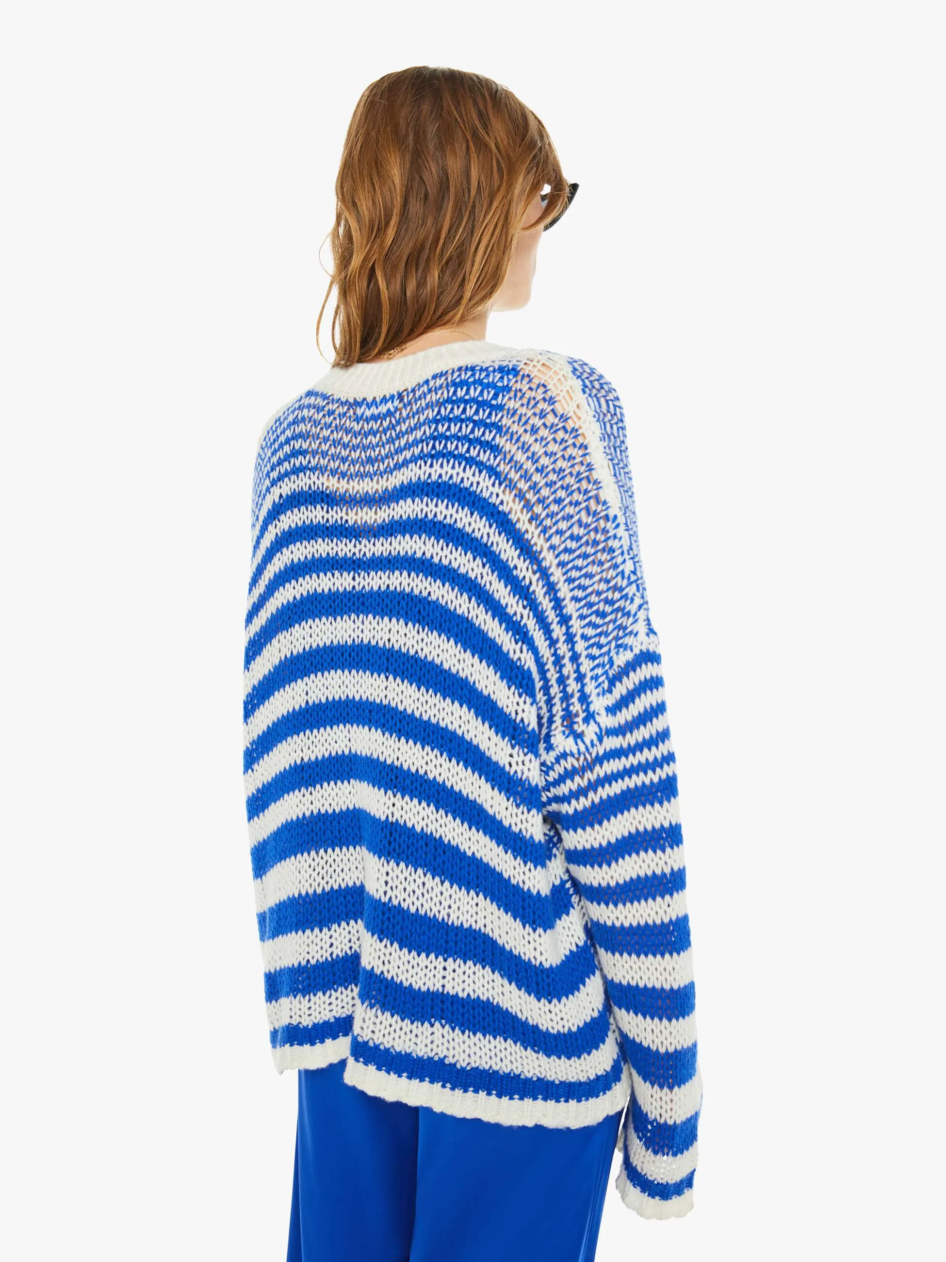 Sheyla Slouchy Open Crewneck - Lapis Multi - SABLYN