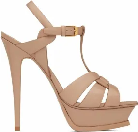 Saint Laurent platform Tribute sandals in Neutrals