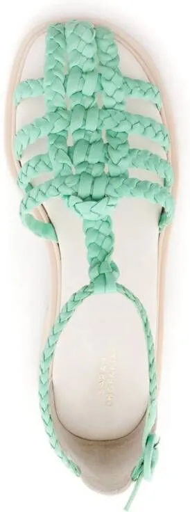 Green Sarah Chofakian Flanner Caged Braided Sandals