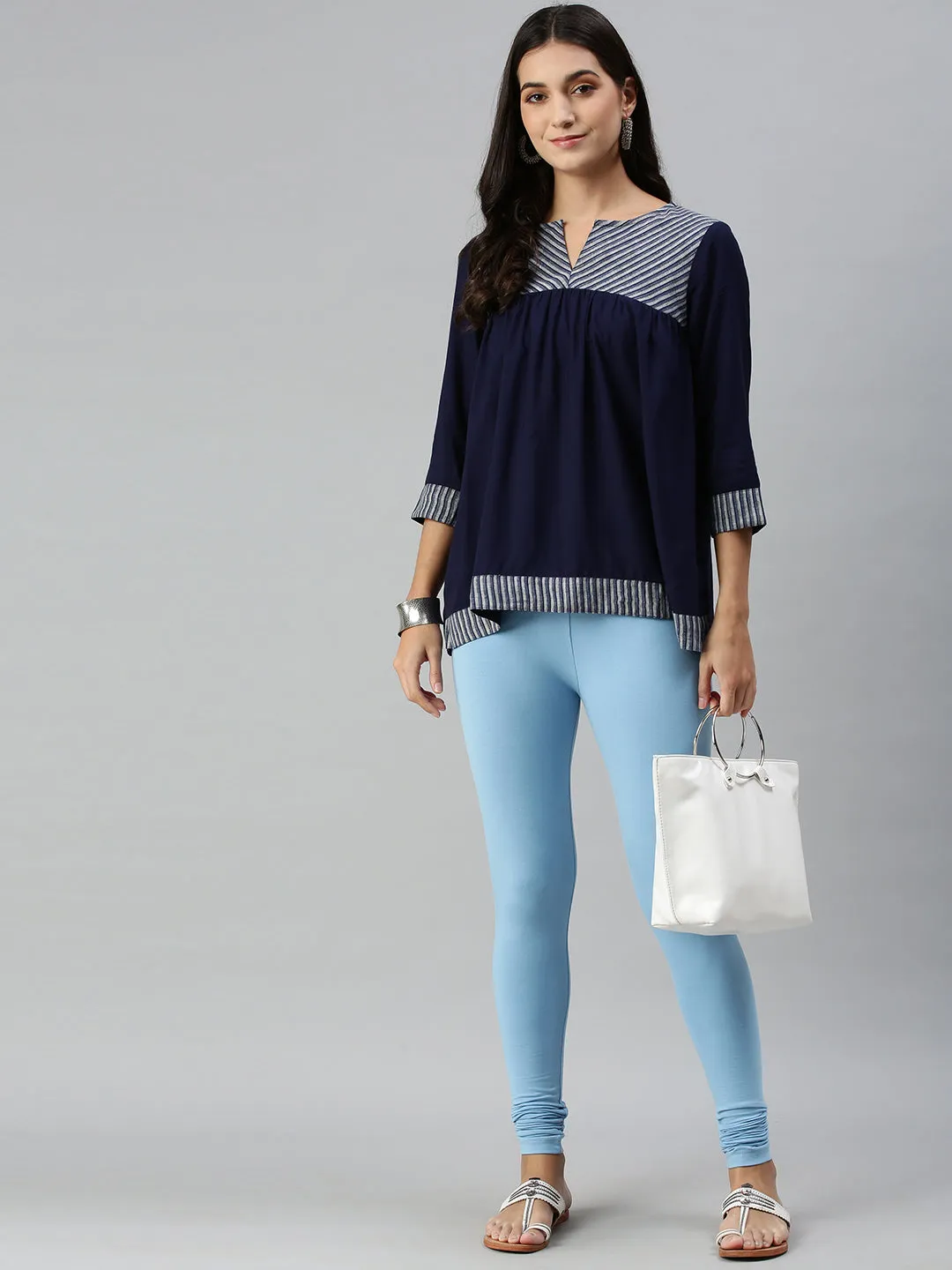 Sea Blue Churidar Pants