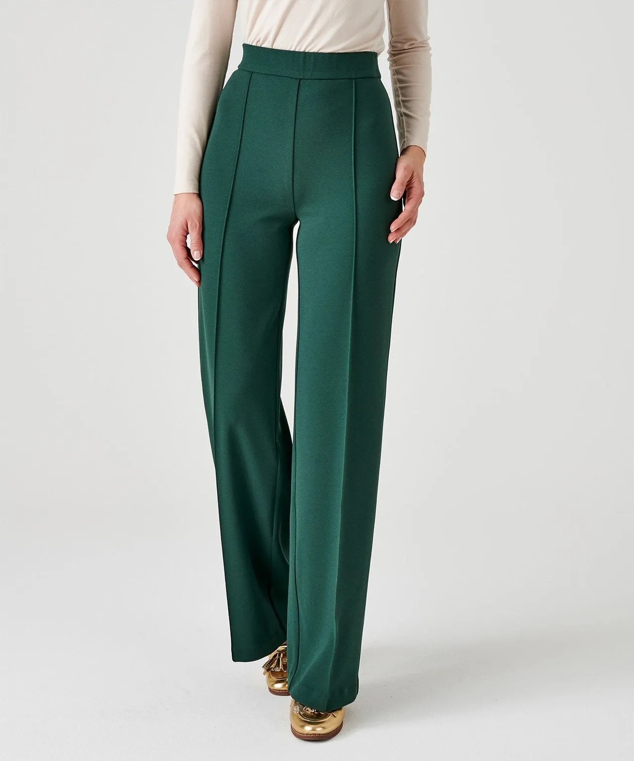 Wide-Leg Comfort Fit Trousers with Secret Stretch