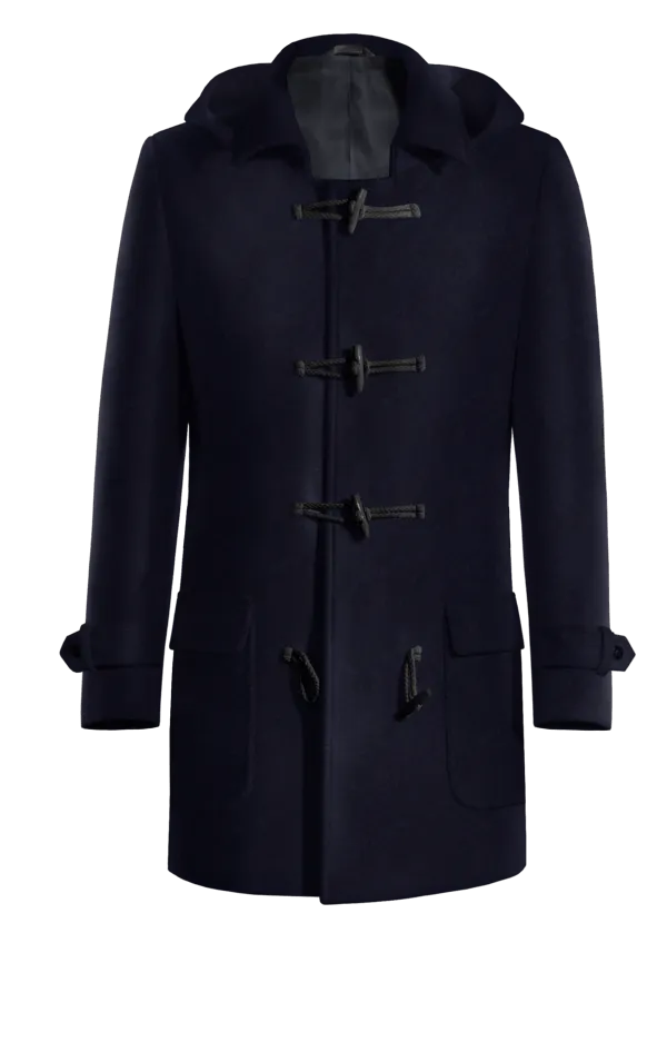 Short Duffle Blue coat with straps sleeve