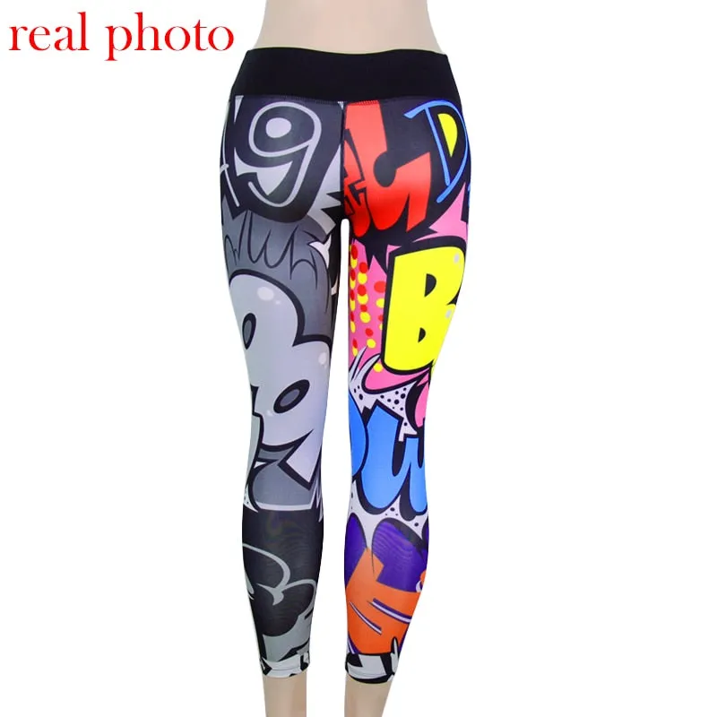 Simenual Funny Print Harajuku Fitness Legging Female Pants Bodybuilding Jeggings Athleisure Sportswear Leggings Sale