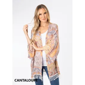 Noelle Printed Fringe Kimono