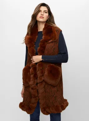 Faux Fur Poncho Without Sleeves